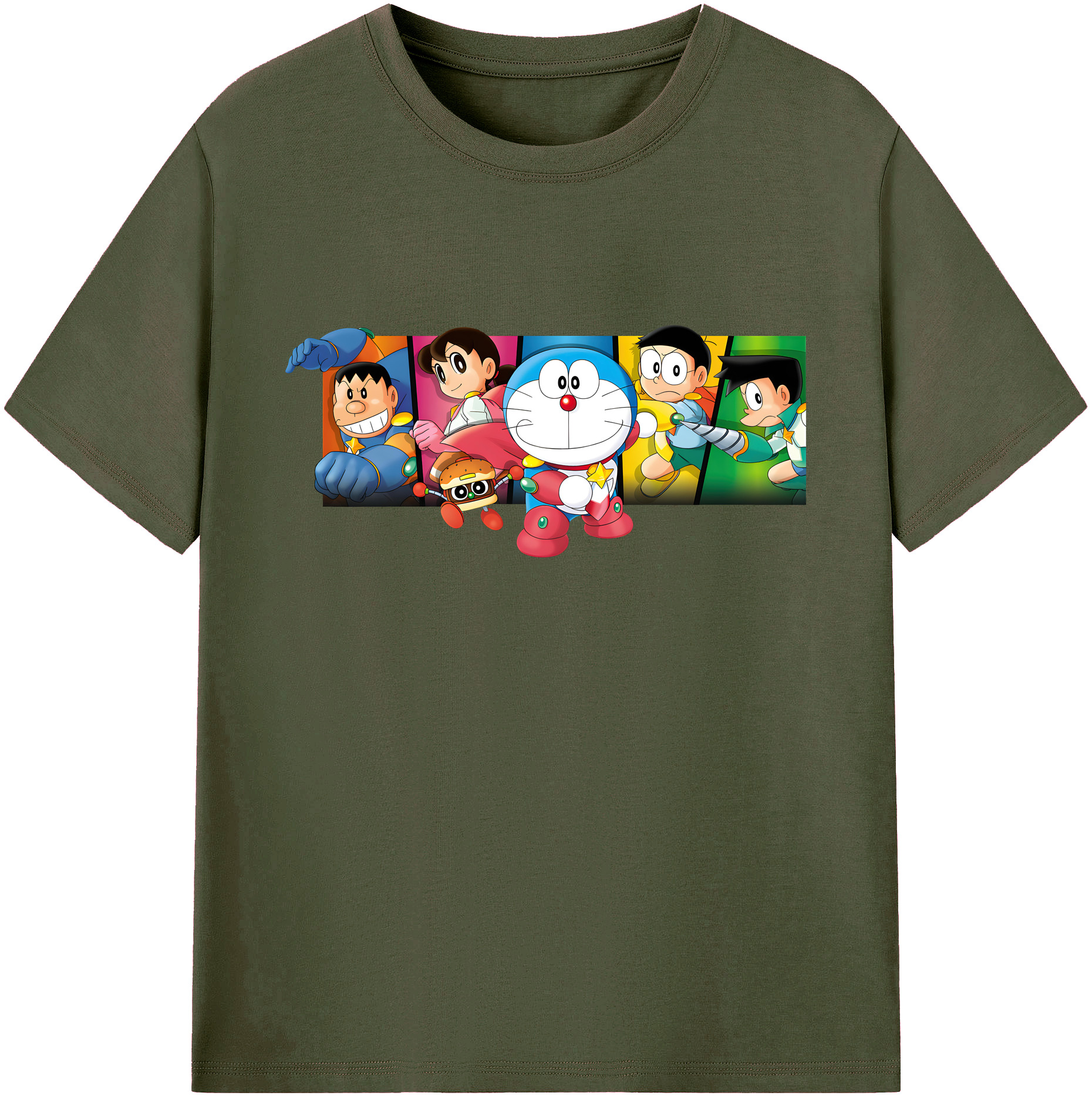 （画像用） ドラえもん Doraemon 綿100％ メンズ半袖Tシャツ｜肌触りやわらか＆通気性